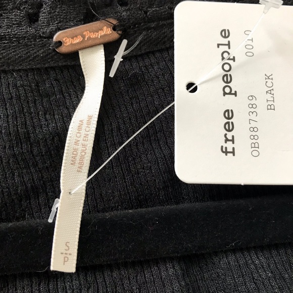 NWT free people bubble sleeve lace black top S - Picture 4 of 8